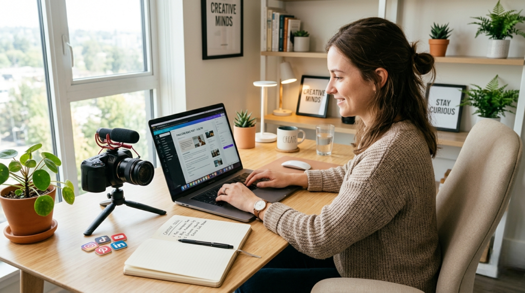 content creation for beginners workspace setup