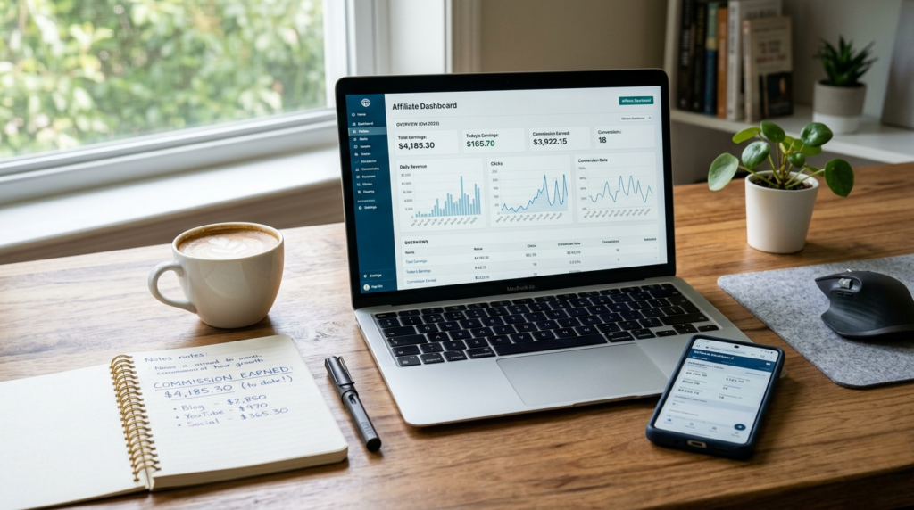affiliate marketing for beginners dashboard setup