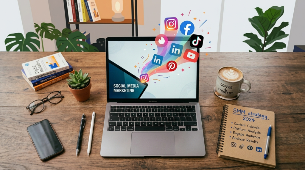social media marketing for beginners workspace setup