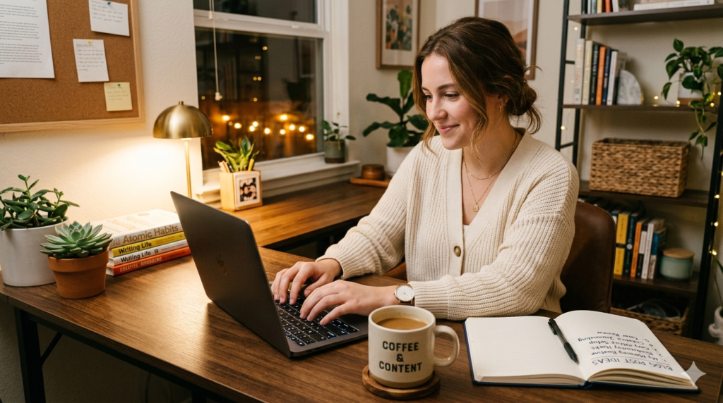 blogging tips for beginners writing setup