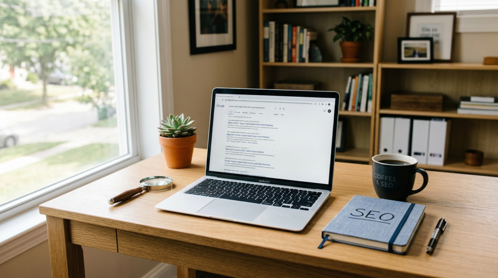 SEO for beginners professional workspace setup