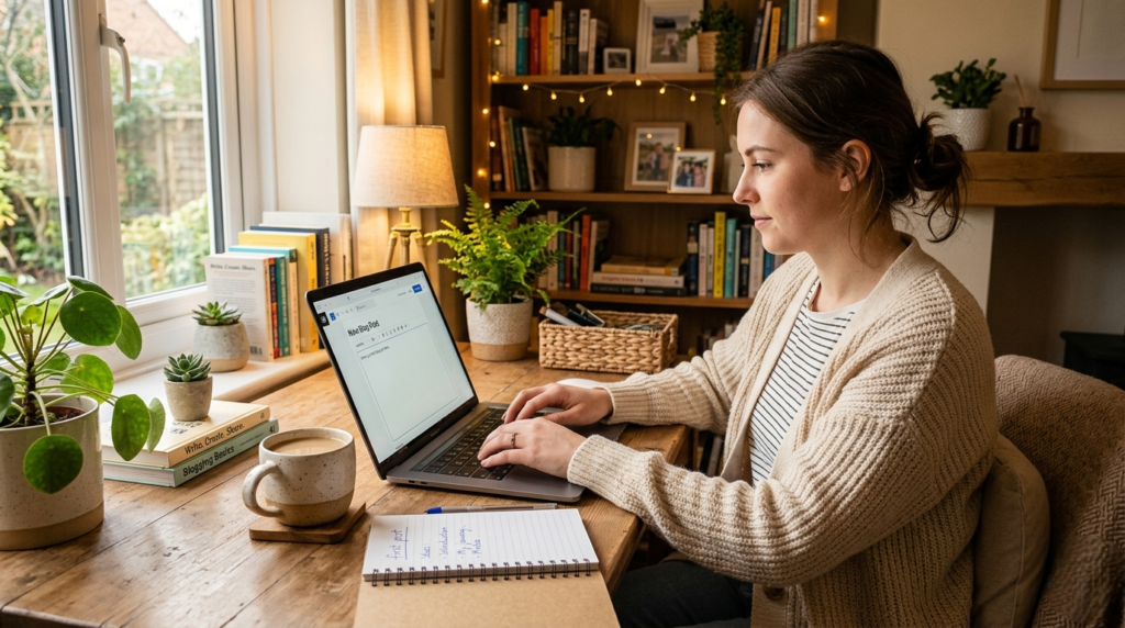 how to write first blog post workspace setup