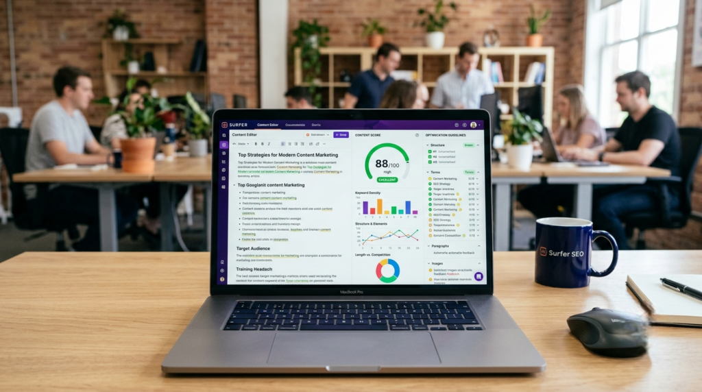 surfer seo professional dashboard workspace